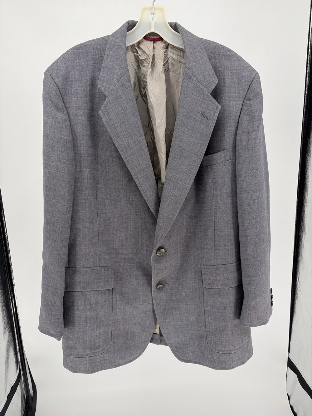Men's Light Gray Two-Button Sport Coat Blazer